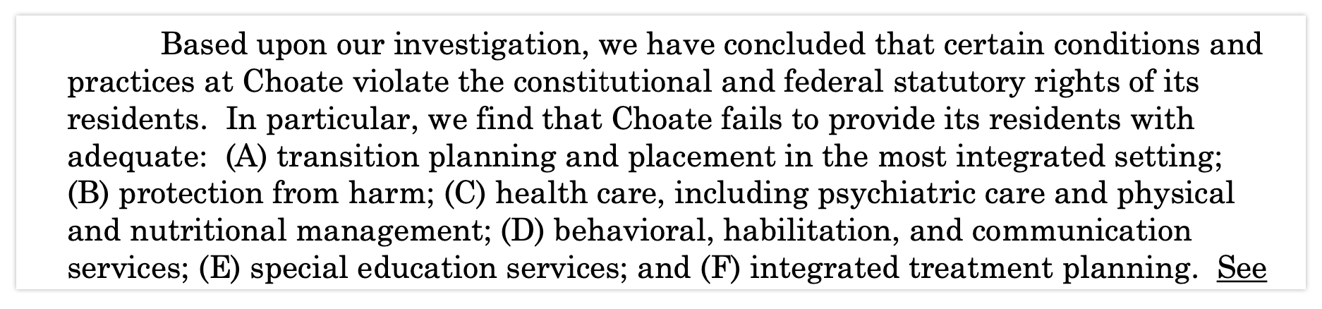 Choate sidebar DOJ